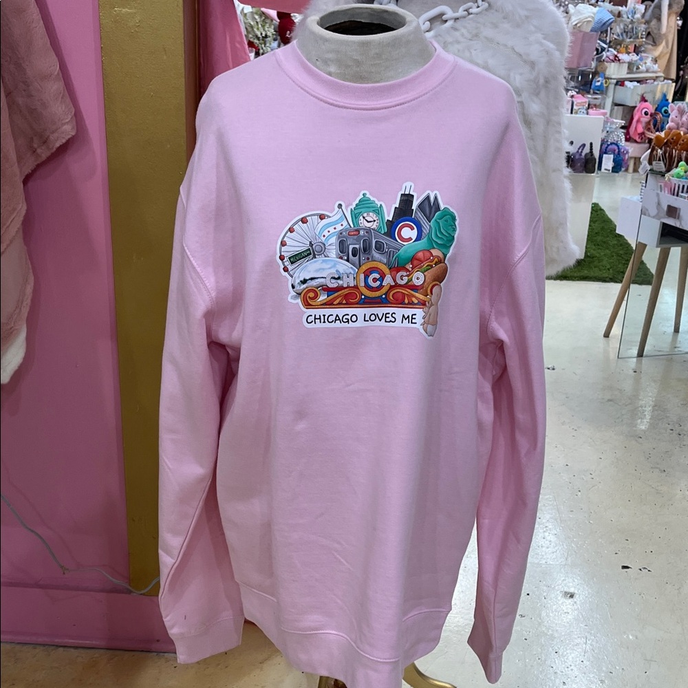 Pink Chicago Graphic Women's Sweater